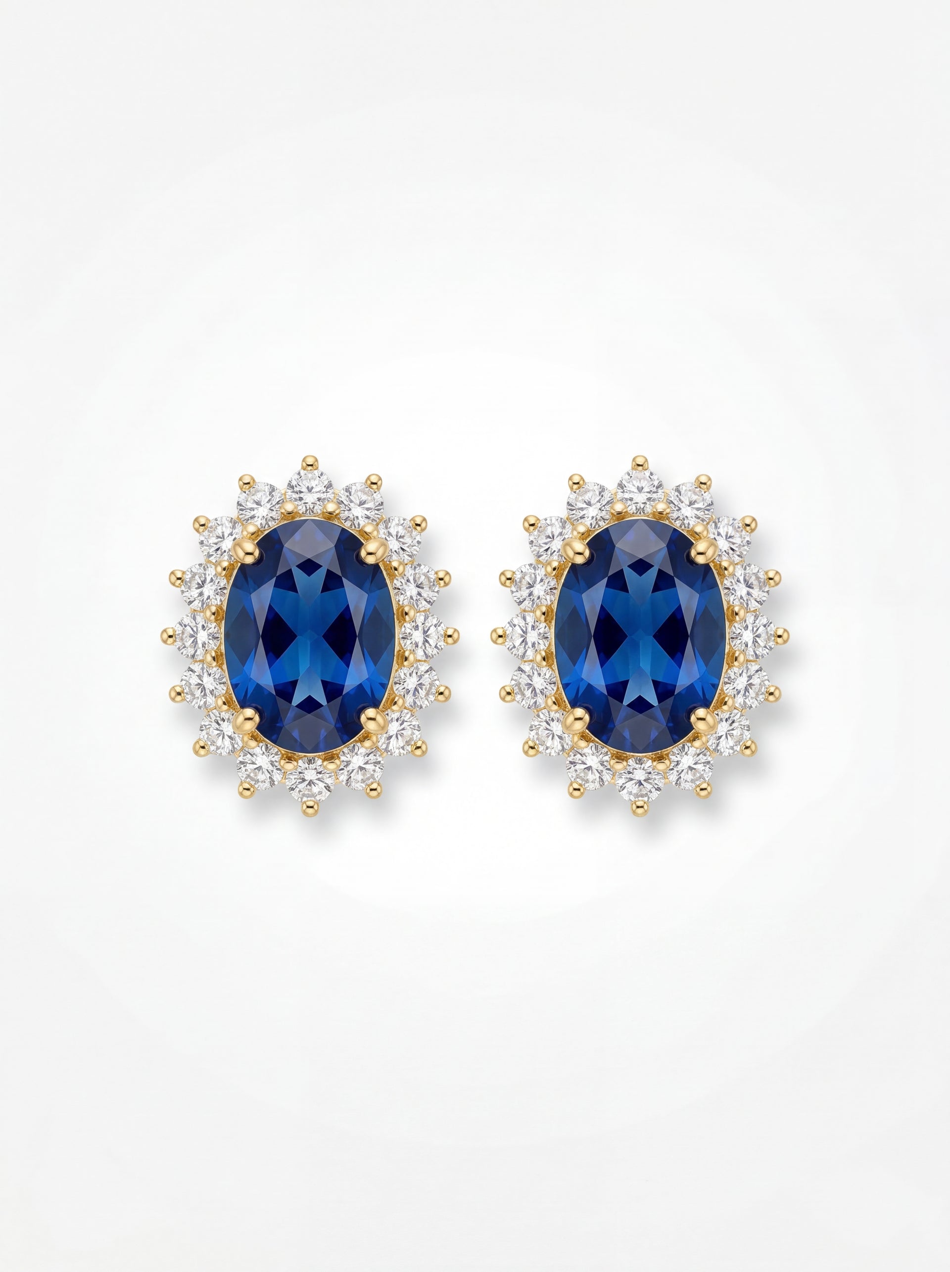 Velmontier Blue Stone Floral Form Women's Earrings