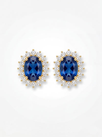 Velmontier Blue Stone Floral Form Women's Earrings