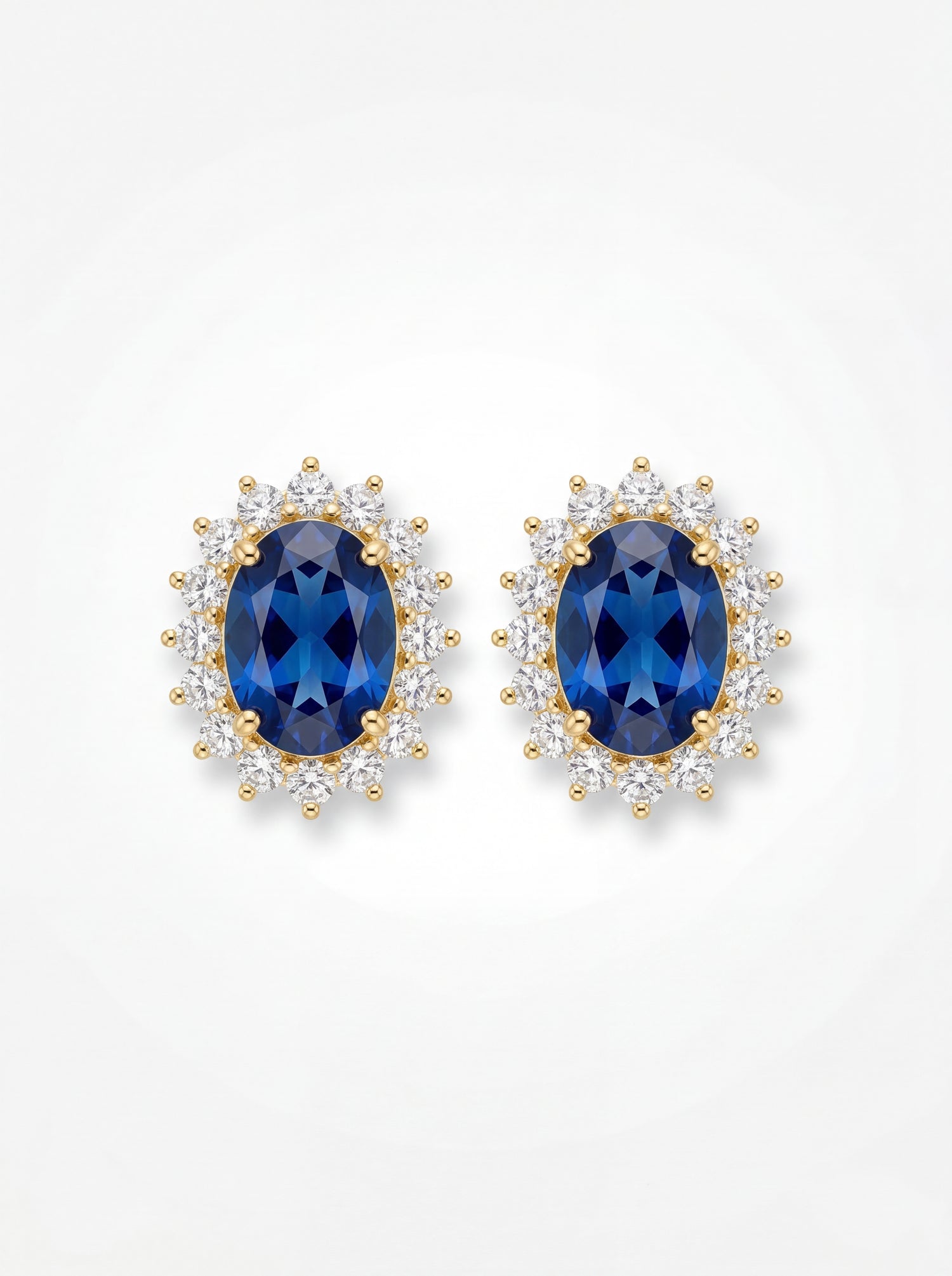 Velmontier Blue Stone Floral Form Women's Earrings